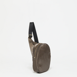 Jack Gomme KANGOUROU Linen Sling Bag Chestnut- Big Bag NY