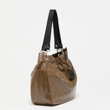 Jack Gomme Light Aqua Cara Tote in Ecorce Brown - Big Bag NY