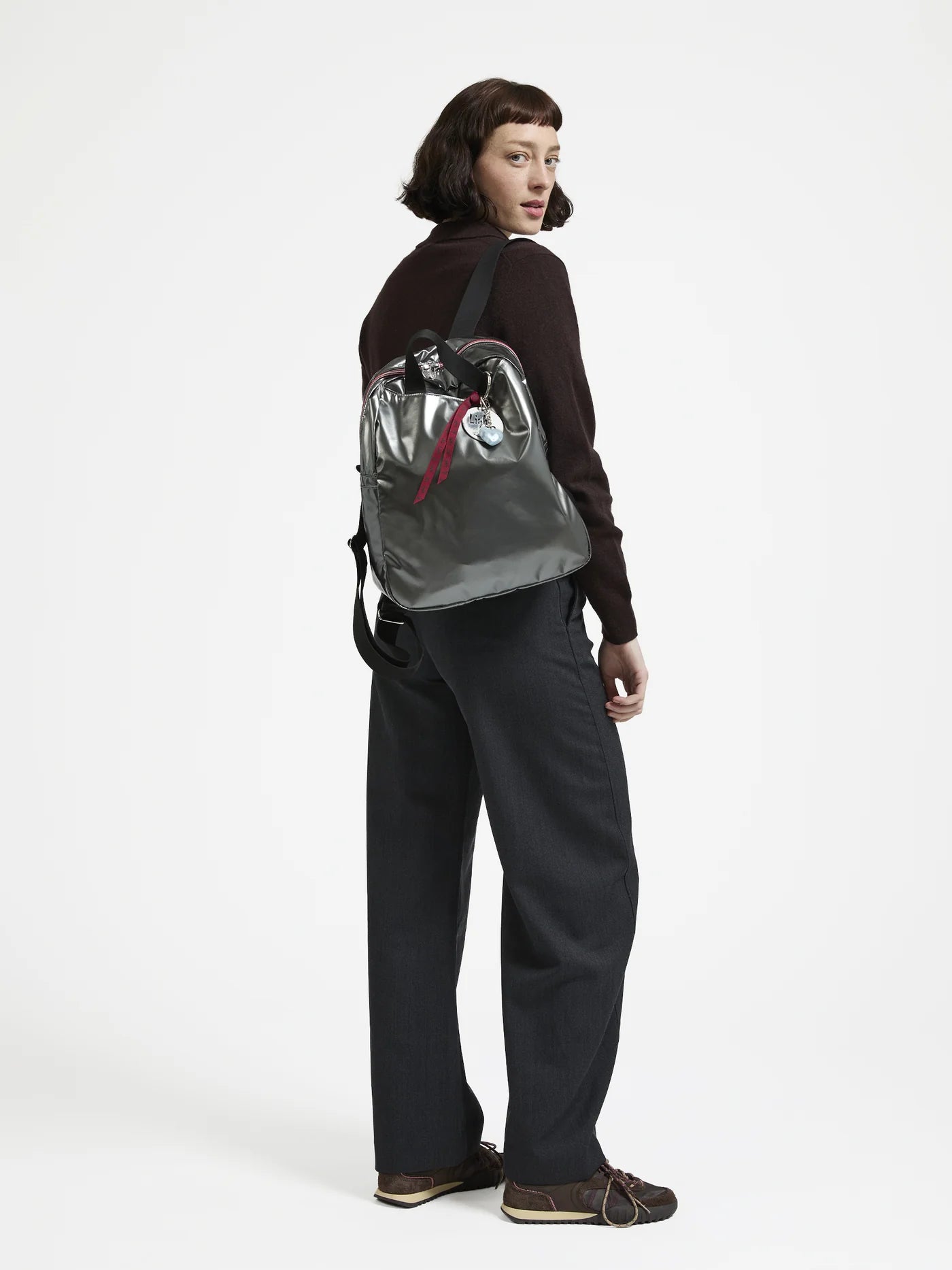 Jack Gomme Limited Edition 20 Years Original Light LAMI Backpack in Acier Dark Silver Grey Big Bag NY