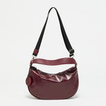 Jack Gomme PETIT CHARLIE Light Leather Half Moon Bag in Bordeaux - Big Bag