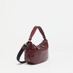 Jack Gomme PETIT CHARLIE Light Leather Half Moon Bag in Bordeaux - Big Bag