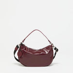 Jack Gomme PETIT CHARLIE Light Leather Half Moon Bag in Bordeaux - Big Bag