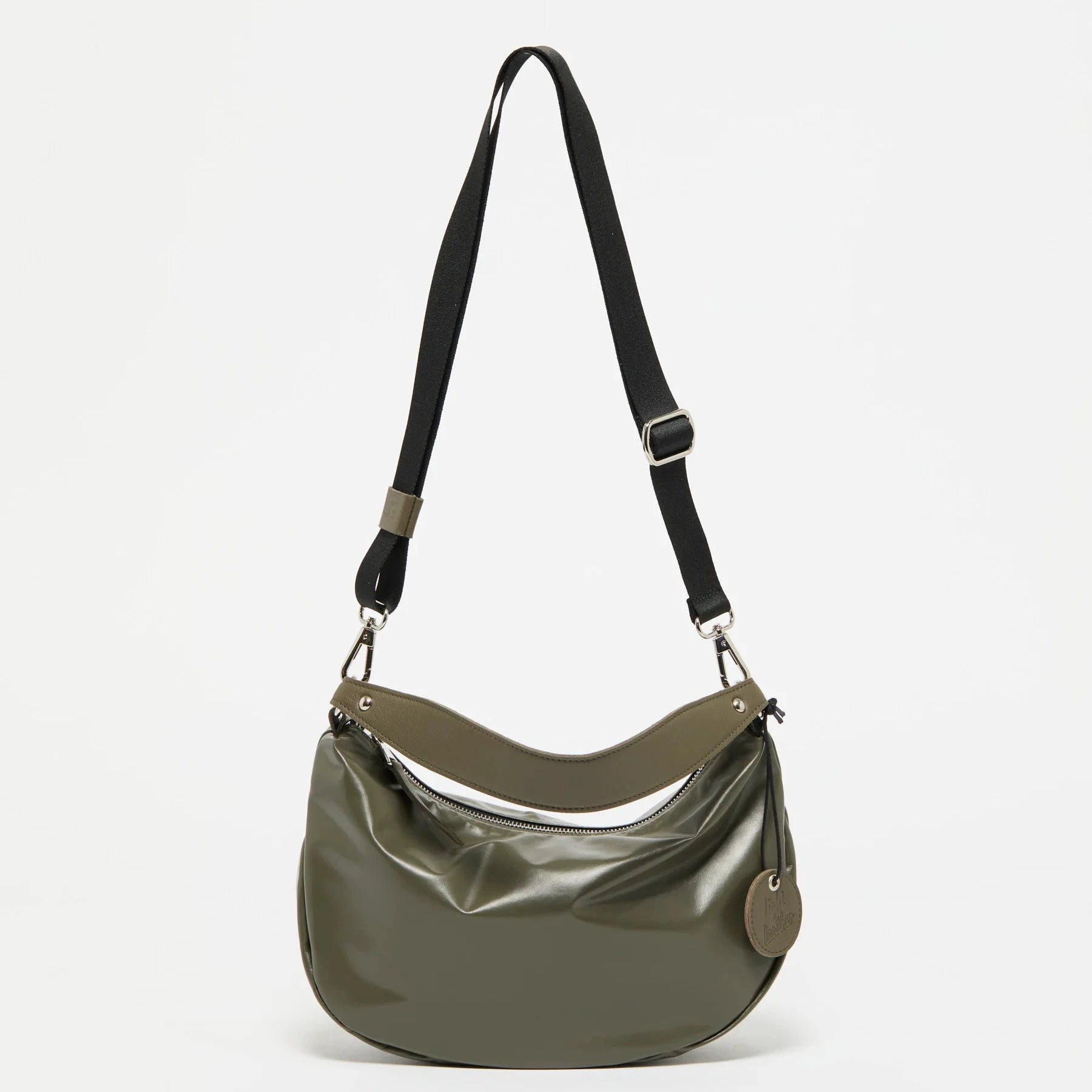Jack Gomme PETIT CHARLIE Light Leather Half Moon Bag in Lichen- BIG BAG NY