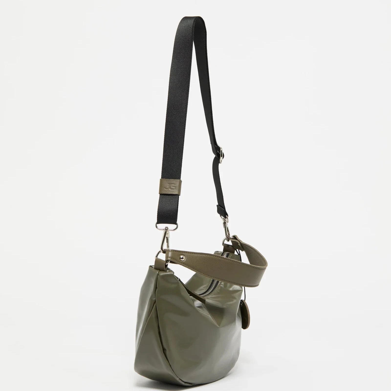 Jack Gomme PETIT CHARLIE Light Leather Half Moon Bag in Lichen- BIG BAG NY