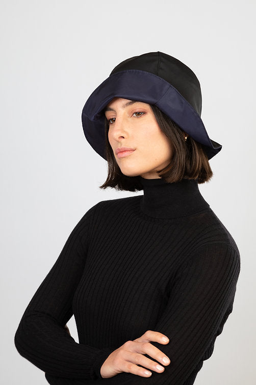Julie Dubois Brume Foldable Rain Hat in Navy - Big Bag NY
