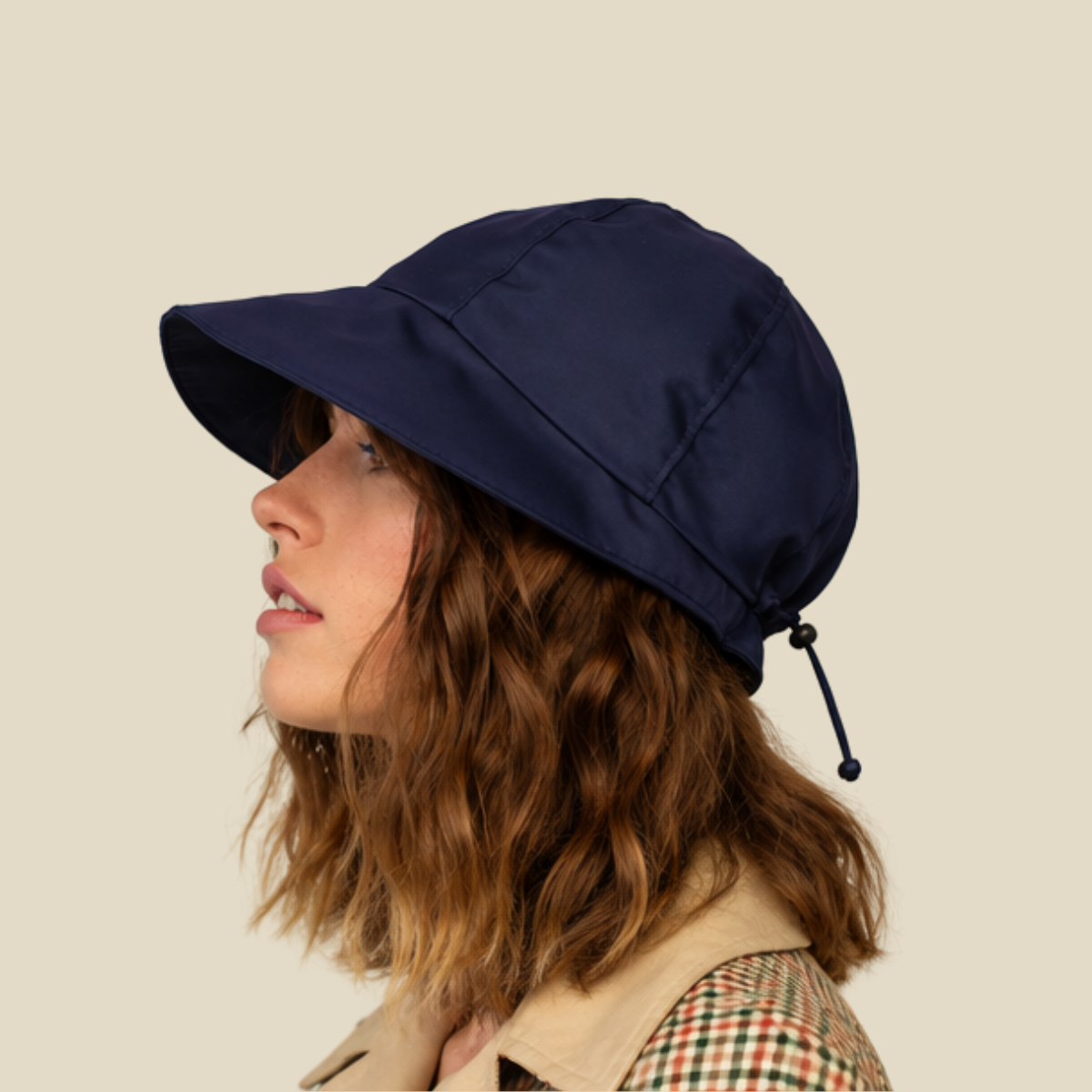 Julie Dubois Cumulus Foldable Rain Cap Style Hat in Navy- Big Bag NY