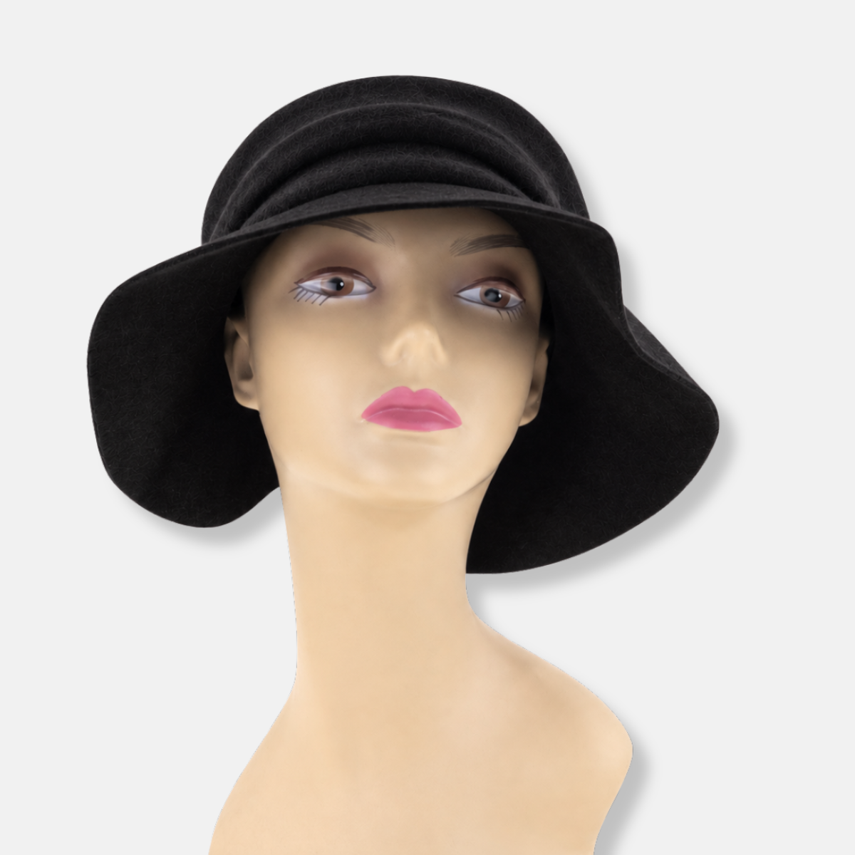 Julie Dubois Rose Wool Floppy Hat In Black - Big Bag NY
