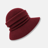 Julie Dubois Rose Wool Floppy Hat In Burgundy - Big Bag NY