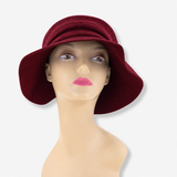 Julie Dubois Rose Wool Floppy Hat In Burgundy - Big Bag NY