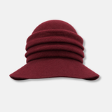 Julie Dubois Rose Wool Floppy Hat In Burgundy - Big Bag NY