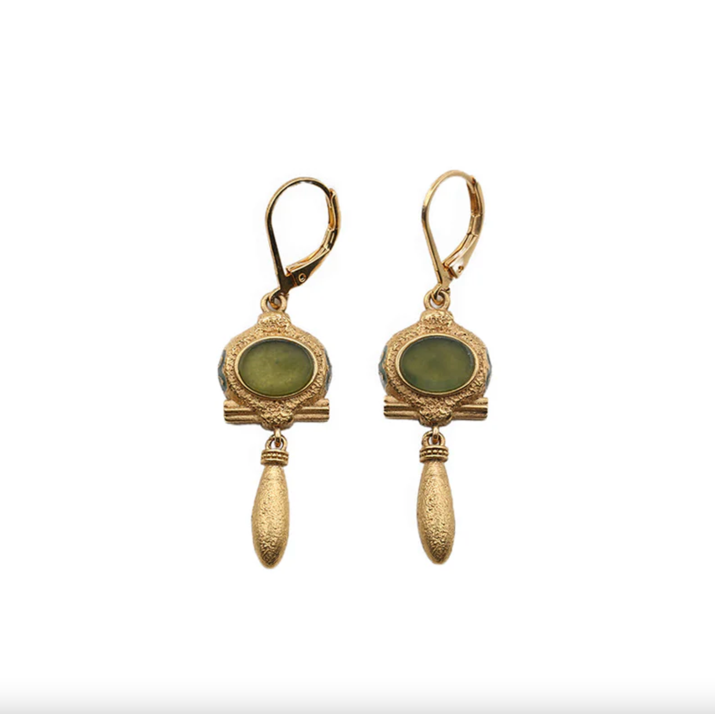 LA2L APIA Serpentine Single Drop Earrings in Green Serpentine - Big Bag NY