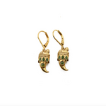 LA2L AYA Horn Earrings in Green Serpentine - Big Bag NY