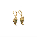 LA2L AYA Horn Earrings in Green Serpentine - Big Bag NY