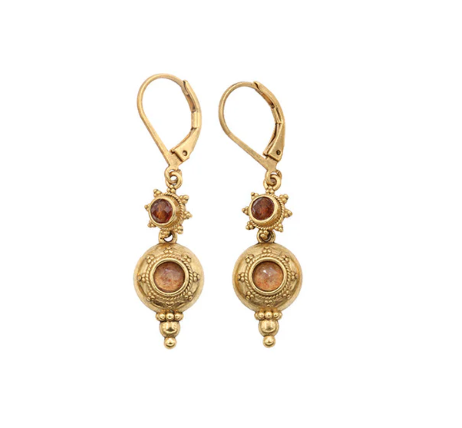 LA2L JASMINE Drop Earrings Garnet and Rose Quartz - Big Bag NY