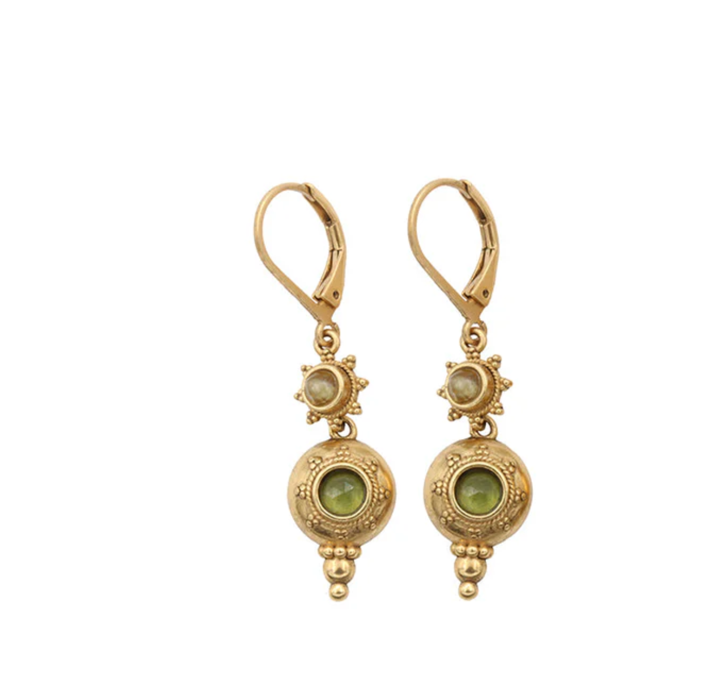 LA2L Jasmine Drop Earrings with Citrine and Green Serpentine - Big Bag NY