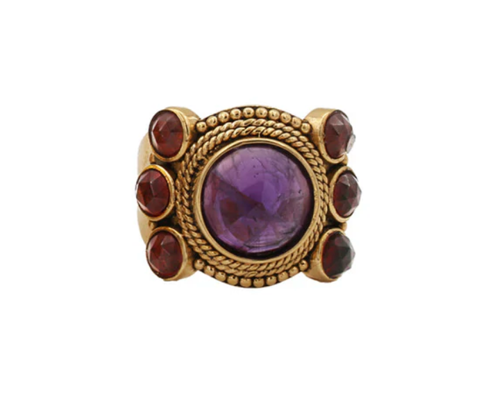 LA2L Jasmine New Amethyst/Hessonite Ring-BigBagNY