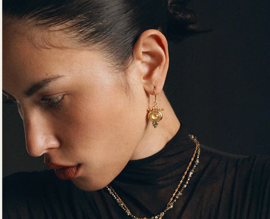 LA2L Rhoda Citrine and Pyrite Earrings2-BigBagNY