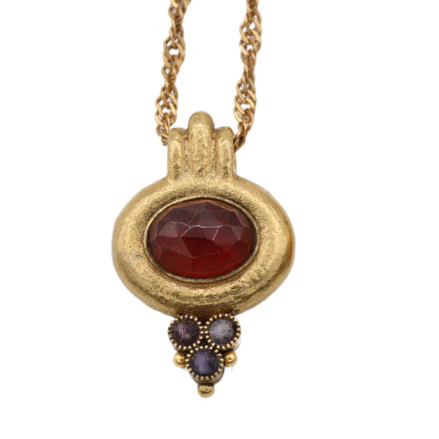 LA2L Rhoda Hessonite and Amethyst Chain Necklace2-BigBagNY