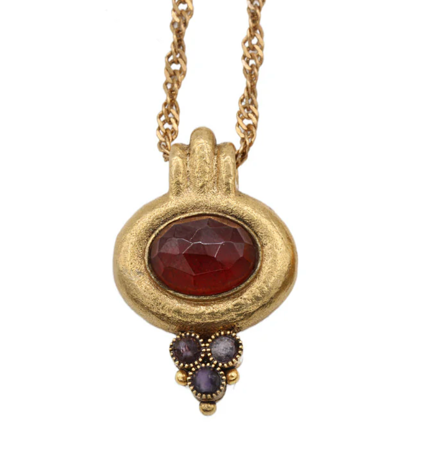 LA2L Rhoda Hessonite and Amethyst Chain Necklace2-BigBagNY