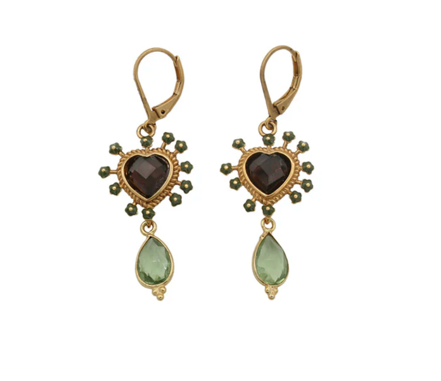 LA2L Sacha Heart Drop Earrings-BgBagNY
