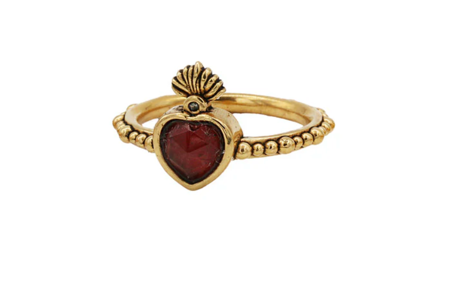 LA2L Sacha Heart Flame Hessonite Ring-BigBagNY
