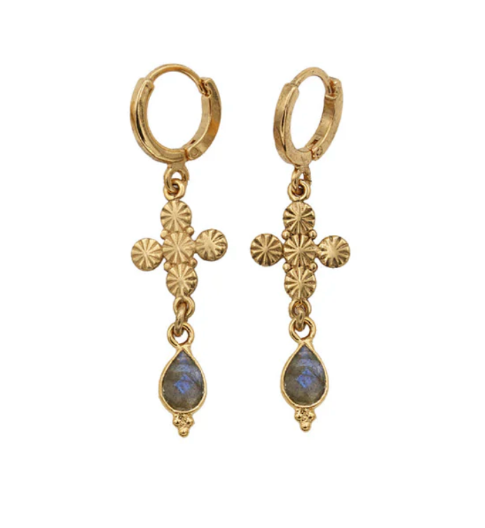 LA2L Simone Cross Drop Earring - Big Bag