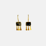 LFDC Square Labradorite with Gold Drops Earrings - Big Bag NY