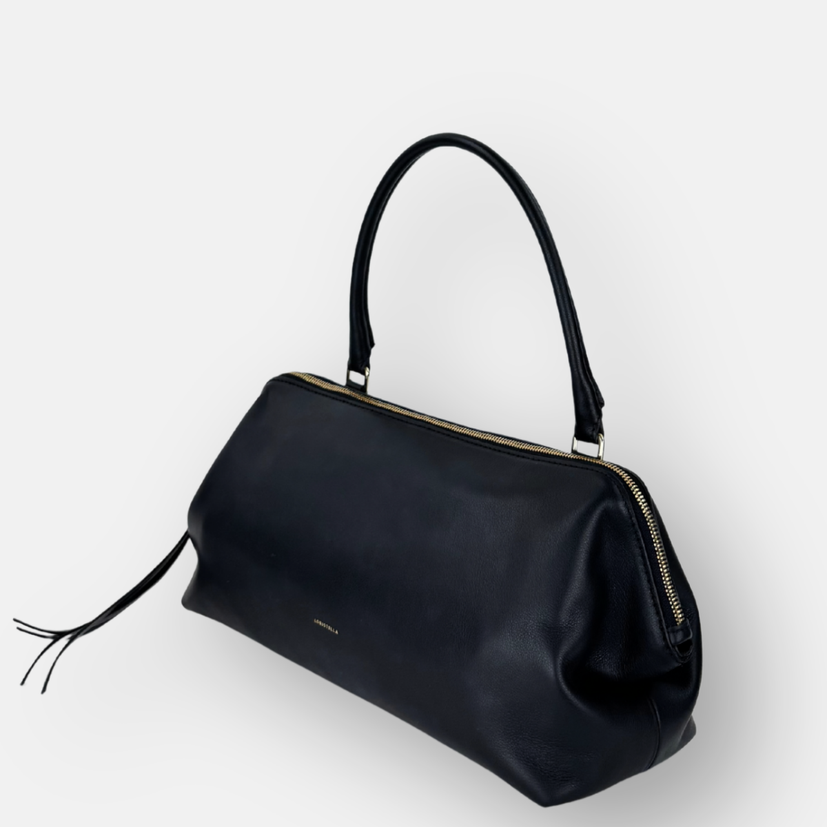 LORISTELLA Ashley Leather Baguette Handbag in Black - Big Bag NY