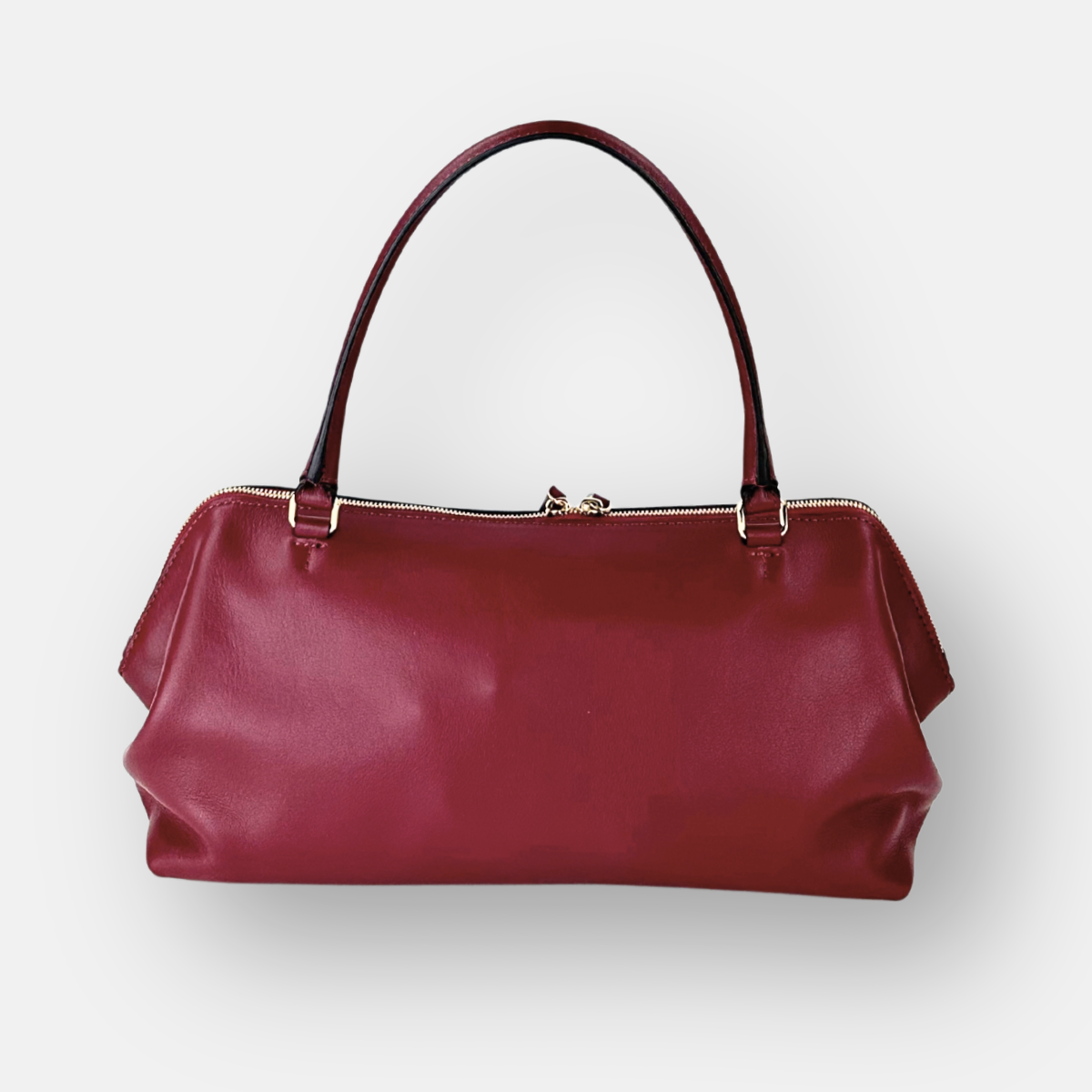 LORISTELLA Ashley Leather Baguette Handbag in Wine- Big Bag NY