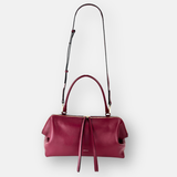 LORISTELLA Ashley Leather Baguette Handbag in Wine- Big Bag NY