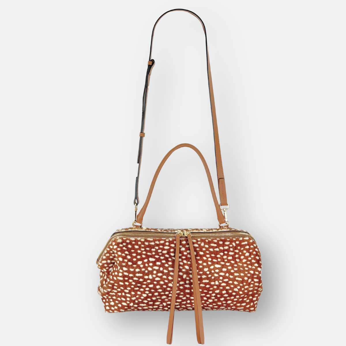 LORISTELLA Ashley Pony Hair Deer Print Baguette Handbag - Big Bag NY