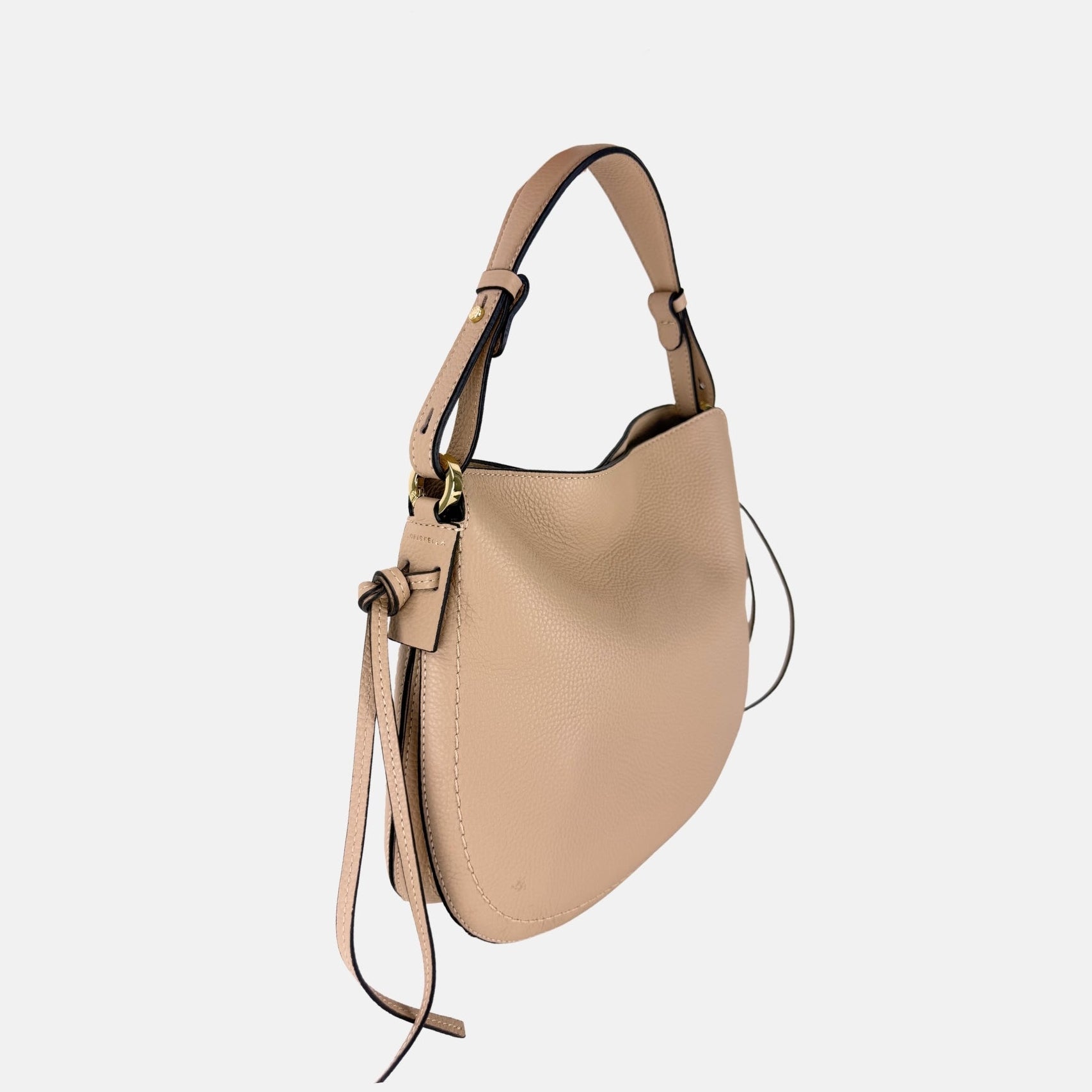 LORISTELLA Carola Leather Shoulder Bag and Crossbody in Nude - Big Bag NY