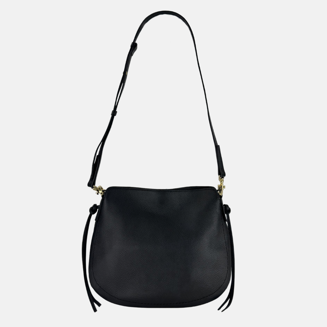 LORISTELLA Carola Leather Shoulder Bag and Crossbody in Black - Big Bag NY