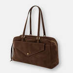 LORISTELLA DAF CIOCCO Suede Baguette Handbag - Big Bag NY