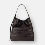 LORISTELLA Eva Croco Large Leather Bucket Tote Bag - Big Bag NY
