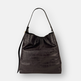 LORISTELLA Eva Croco Large Leather Bucket Tote Bag - Big Bag NY