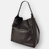 LORISTELLA Eva Croco Large Leather Bucket Tote Bag - Big Bag NY