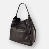 LORISTELLA Eva Croco Large Leather Bucket Tote Bag - Big Bag NY