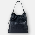 LORISTELLA Eva Croco Large Leather Bucket Tote Bag - Big Bag NY