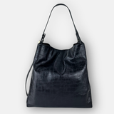 LORISTELLA Eva Croco Large Leather Bucket Tote Bag - Big Bag NY