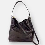 LORISTELLA Eva Croco Large Leather Bucket Tote Bag - Big Bag NY