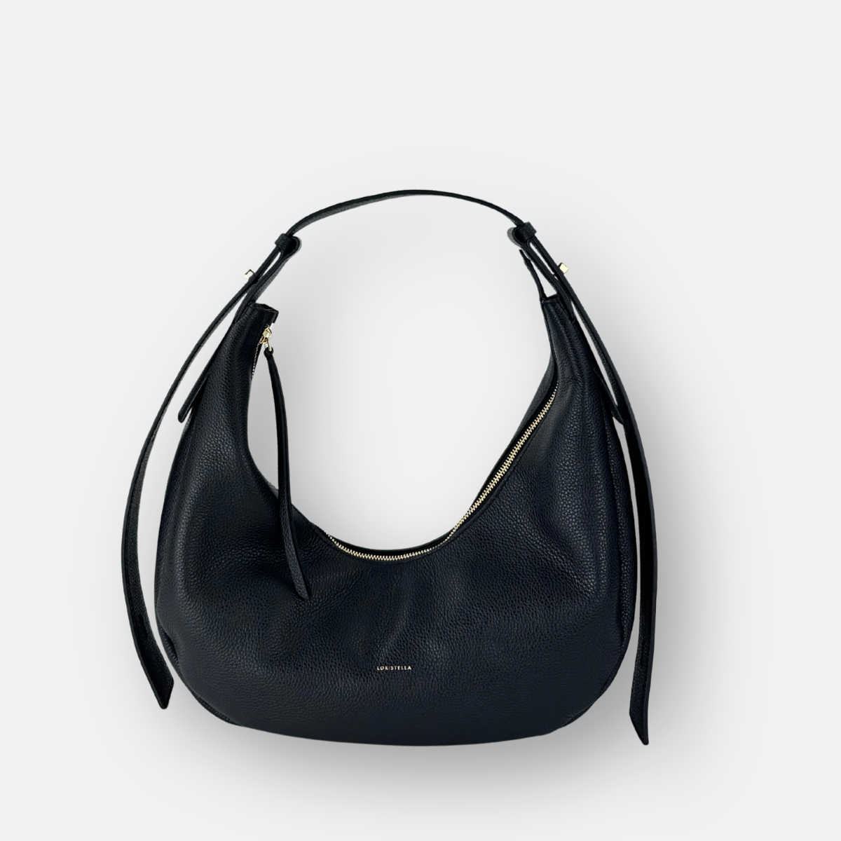 LORISTELLA Sandy Leather Banana Hobo and Crossbody in Black- Big Bag Ny