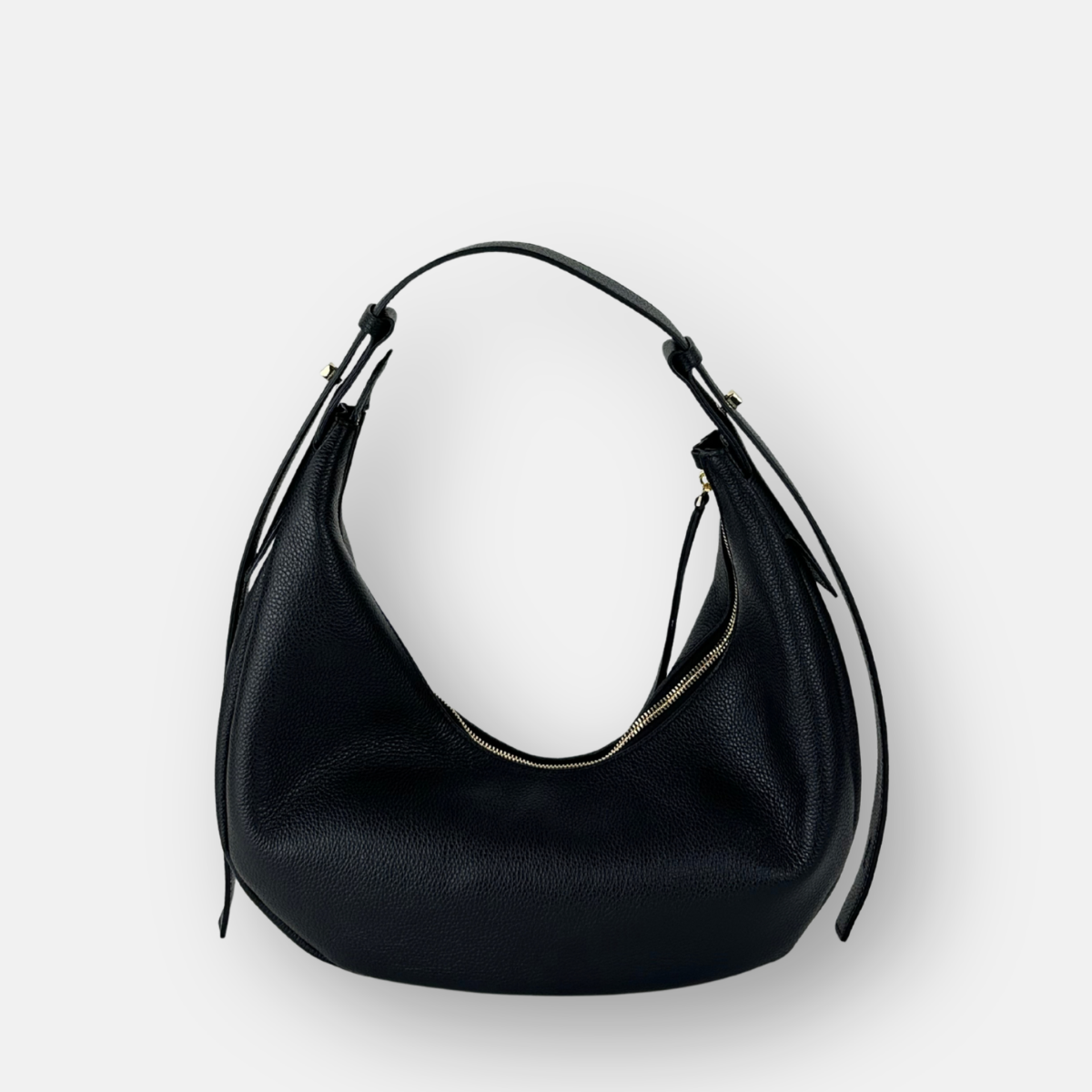 LORISTELLA Sandy Leather Banana Hobo and Crossbody in Black- Big Bag Ny