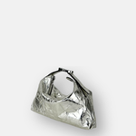 LORISTELLA VICKY Triangle Clutch in Crinkle Metallic Leather - Big Bag NY