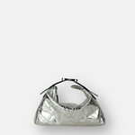 LORISTELLA VICKY Triangle Clutch in Crinkle Metallic Leather - Big Bag NY