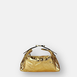 LORISTELLA VICKY Triangle Clutch in Crinkle Metallic Leather - Big Bag NY