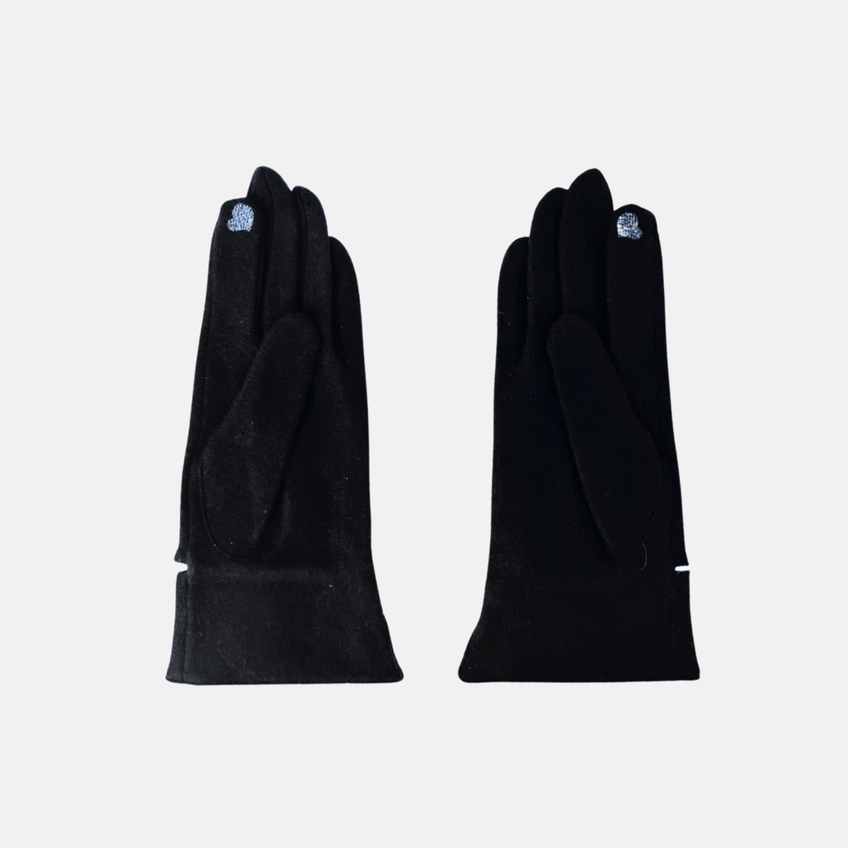 L'Apero Broderie Cashmere Texting Gloves Black - Big Bag NY