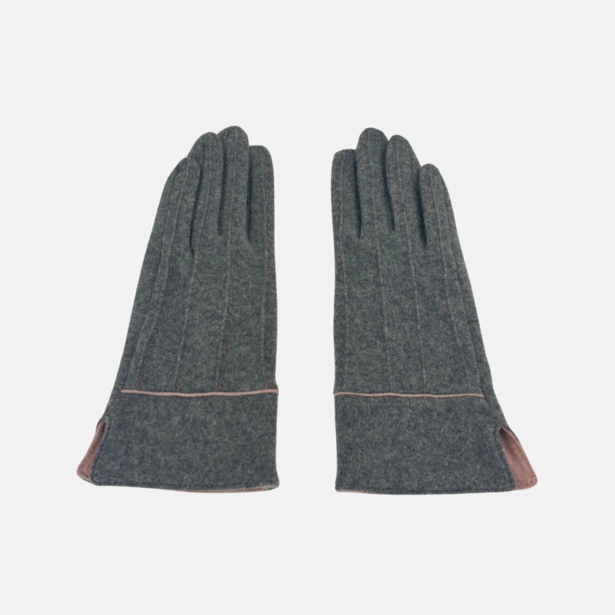 L'Apero Broderie Cashmere Texting Gloves Dark Grey - Big Bag NY