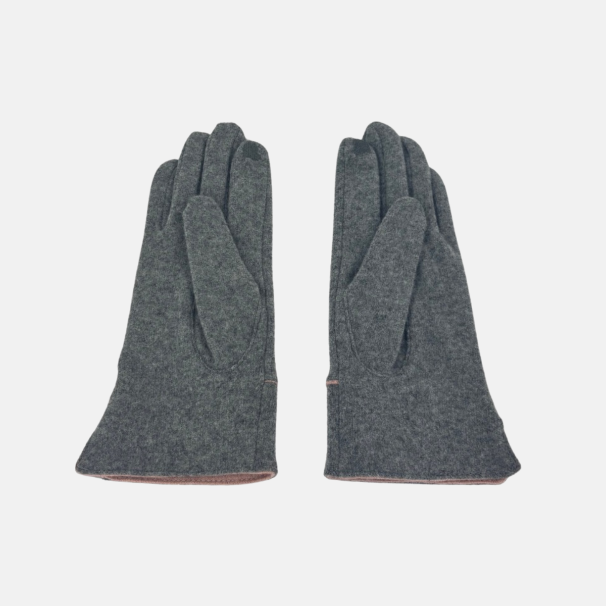 L'Apero Broderie Cashmere Texting Gloves Dark Grey - Big Bag NY