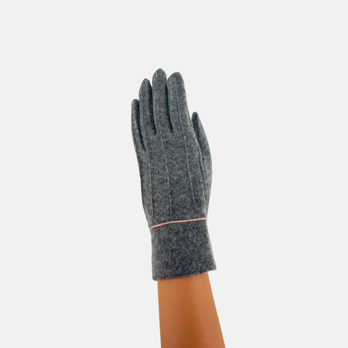 L'Apero Broderie Cashmere Texting Gloves Dark Grey - Big Bag NY